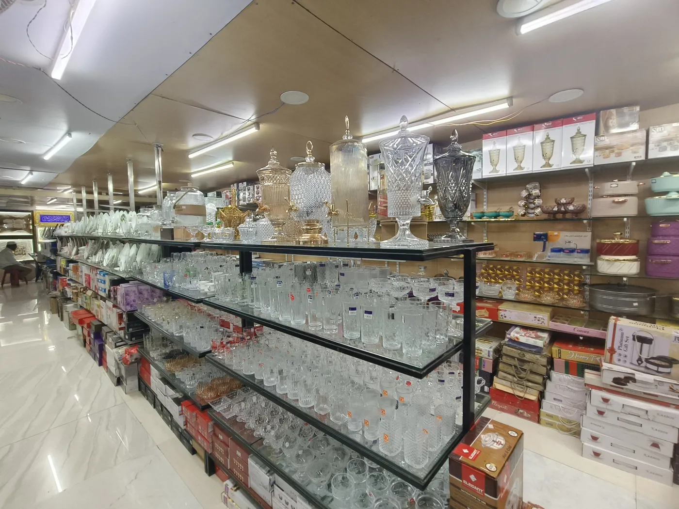 Glassware & serving collection at SRK in Tumakuru