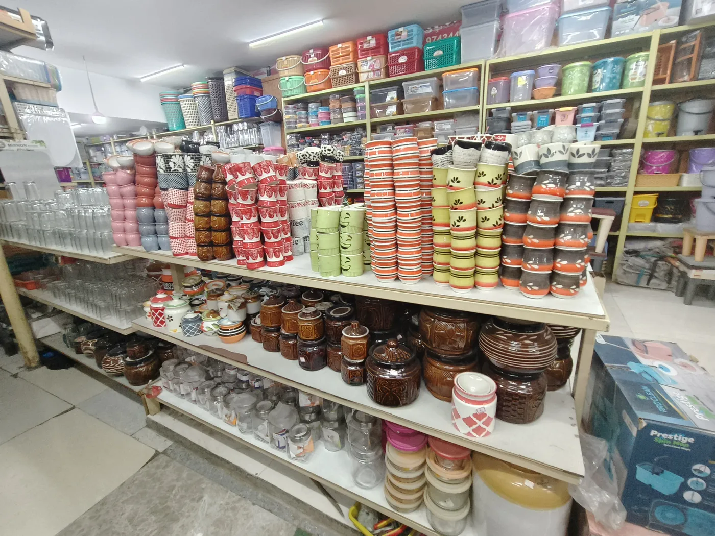 Cups, containers & daily use at SRK in Tumakuru
